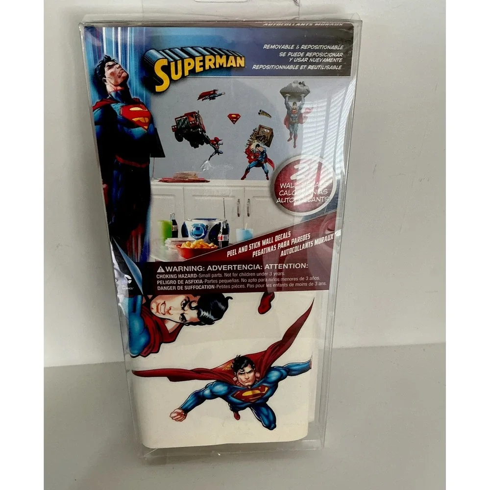 Superman Man Of Steel DC Comics - 21 Removable Wall Decals Stickers Peel & Stick